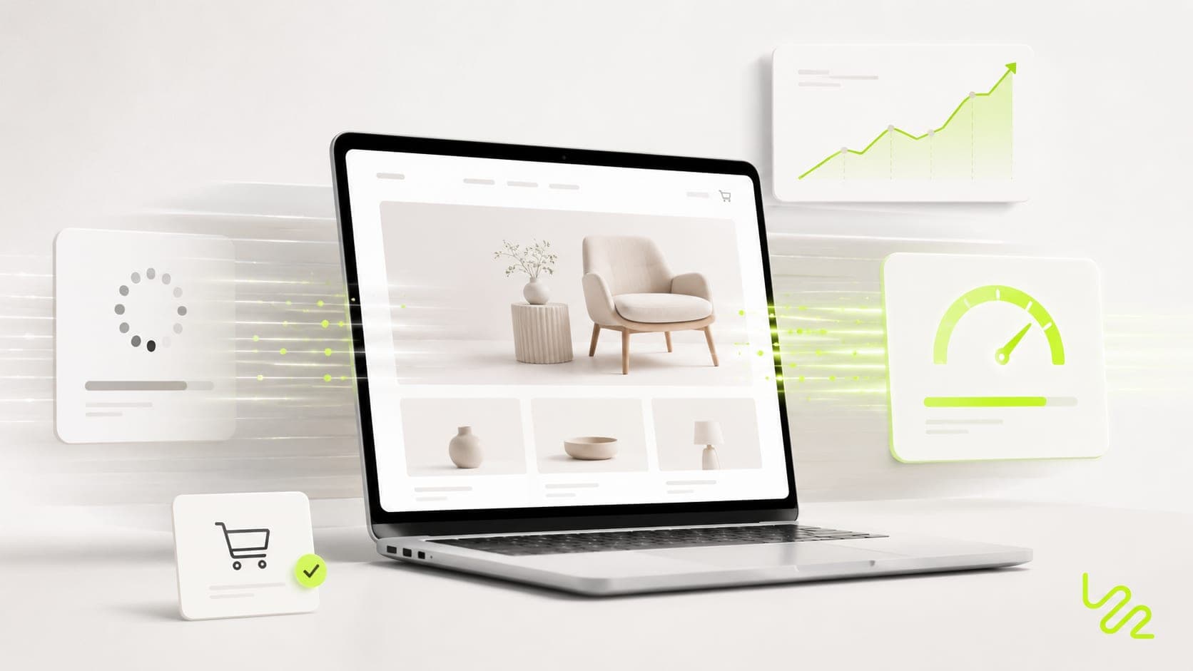 Medidor de velocidad y Core Web Vitals evaluando el rendimiento de una página web