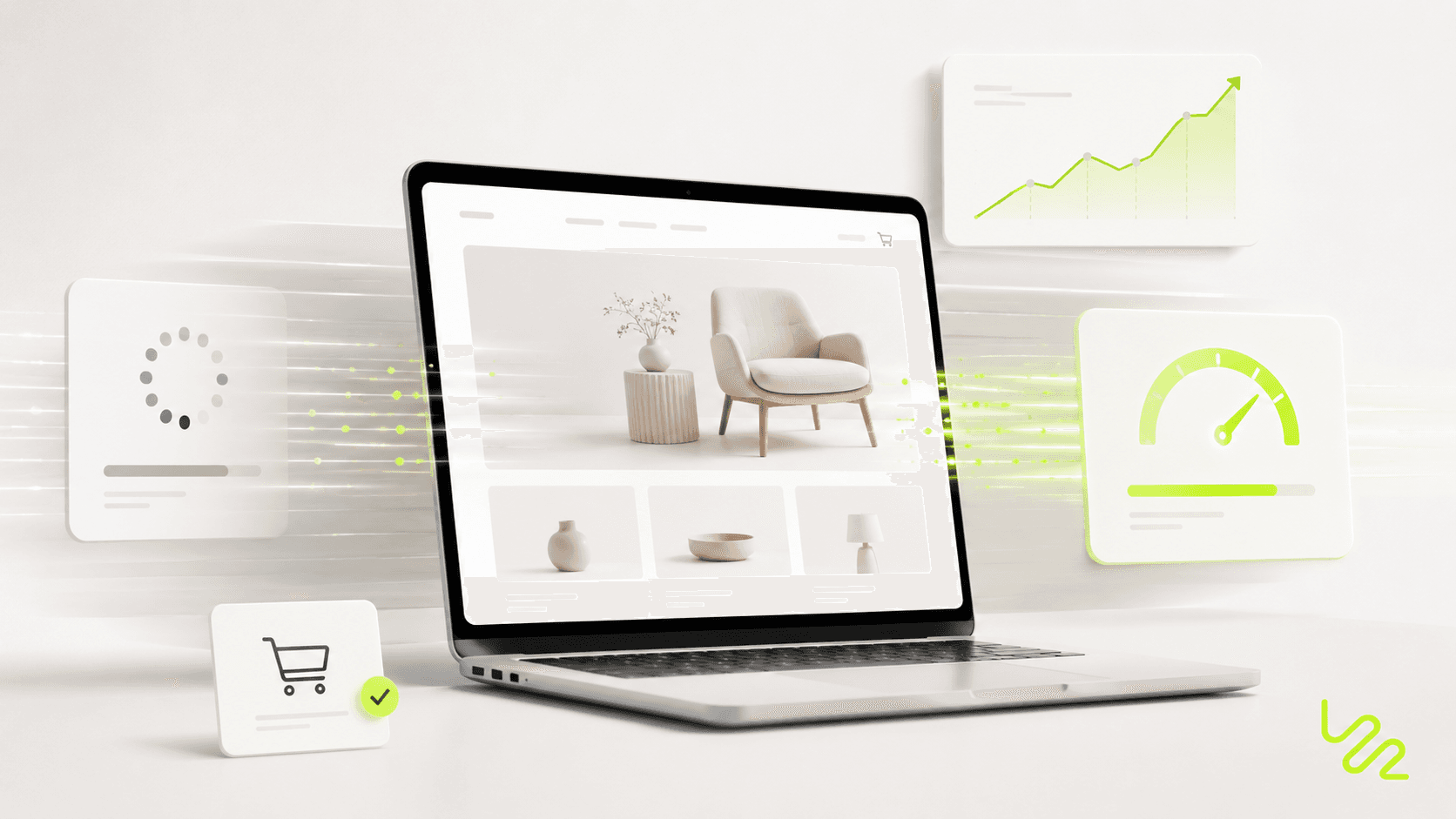 Medidor de velocidad y Core Web Vitals evaluando el rendimiento de una página web