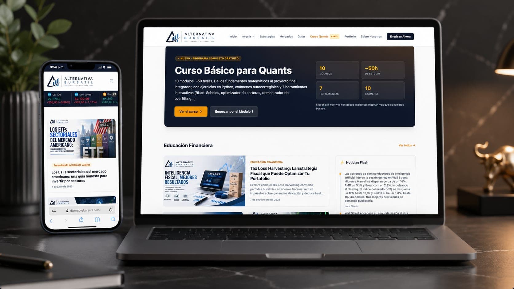 Sitio de Alternativa Bursátil hecho por loco22 — Contenido · SEO