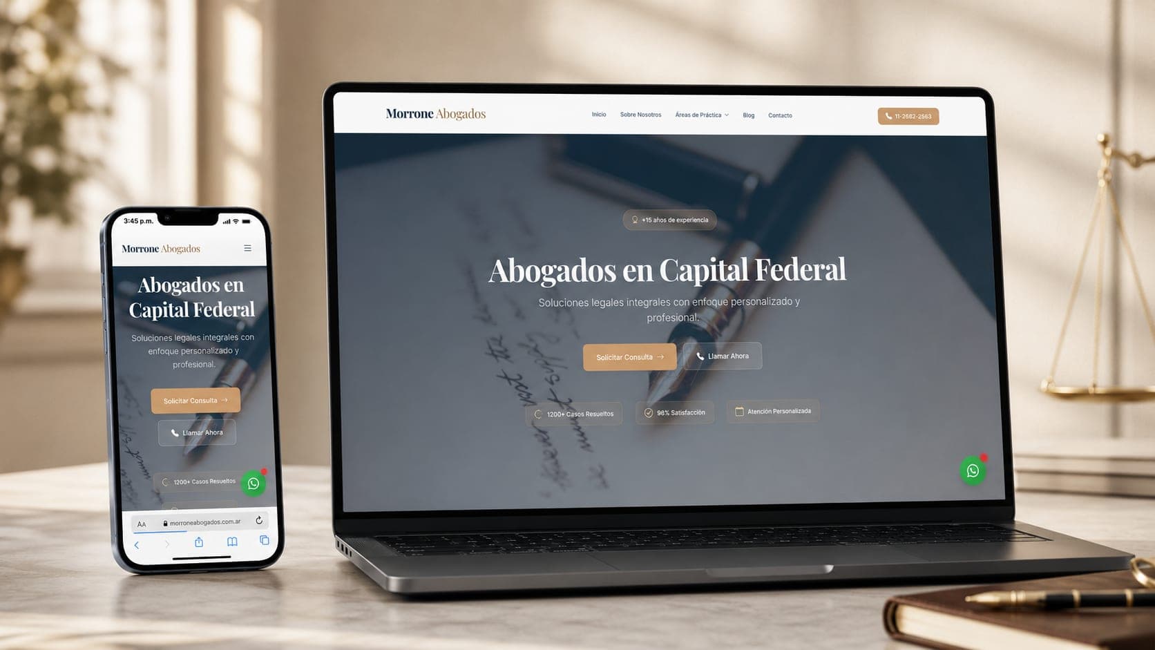 Sitio de Morrone Abogados hecho por loco22 — Web corporativa
