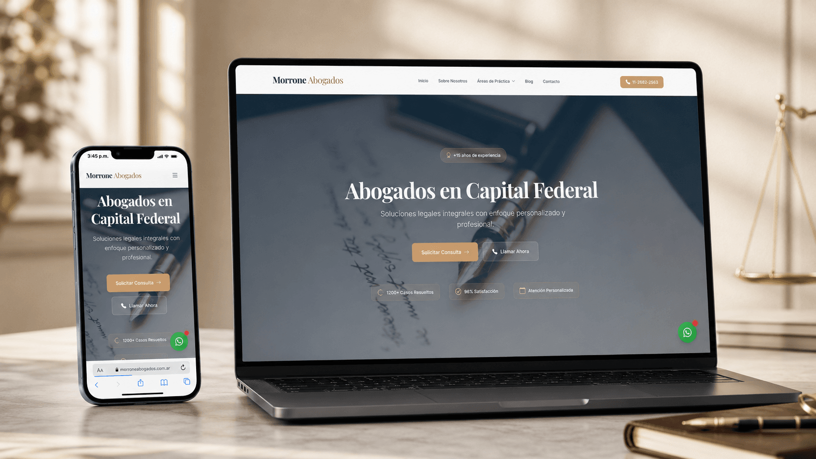 Sitio de Morrone Abogados hecho por loco22 — Web corporativa