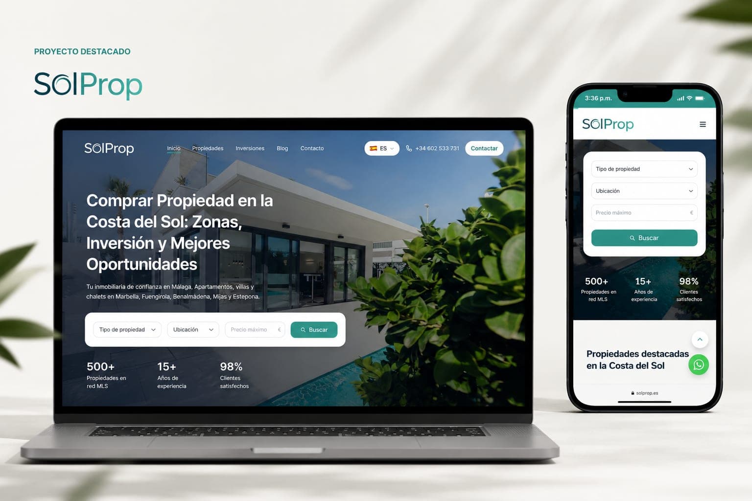 Sitio de SolProp hecho por loco22 — Inmobiliaria · Web