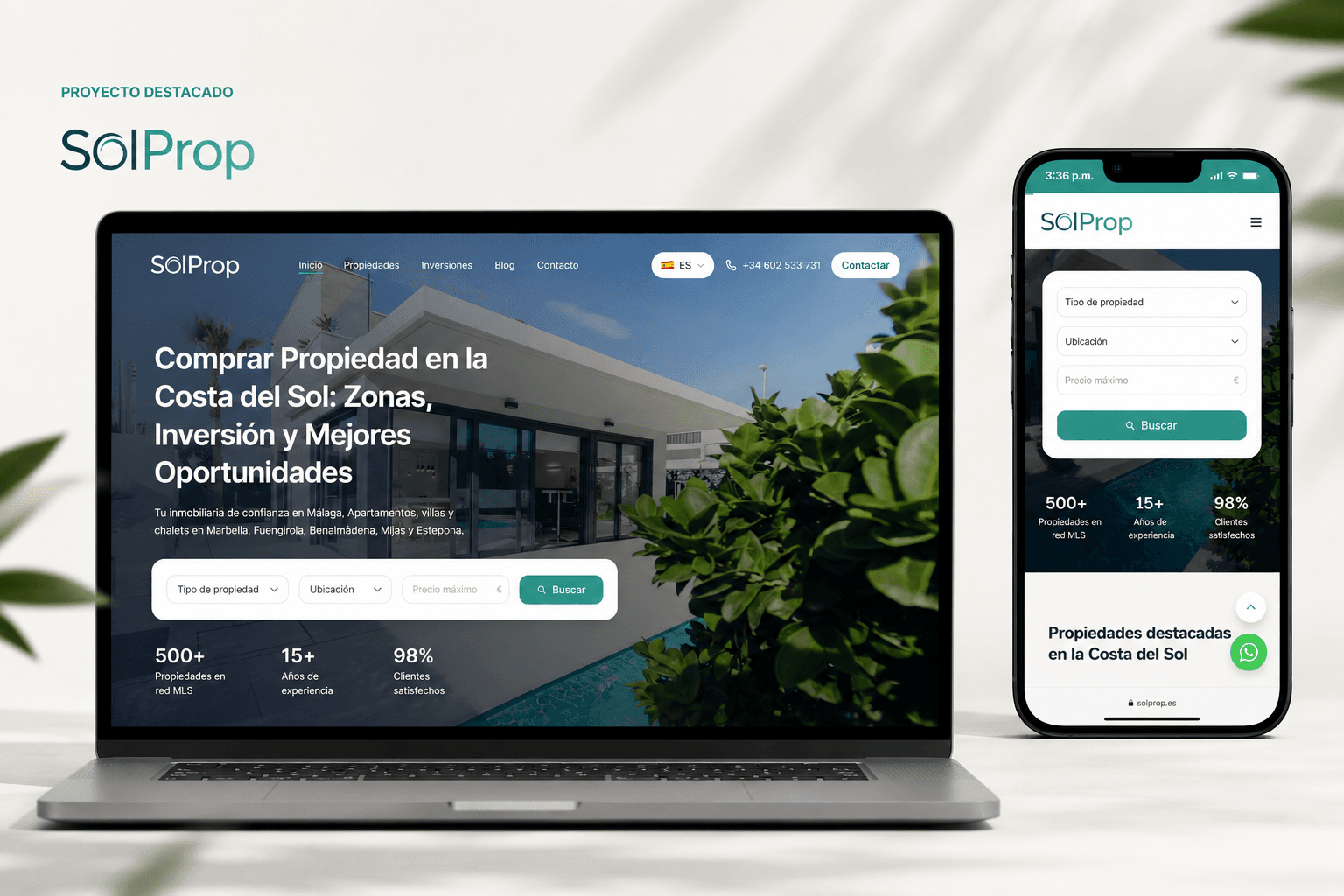 Sitio de SolProp hecho por loco22 — Inmobiliaria · Web